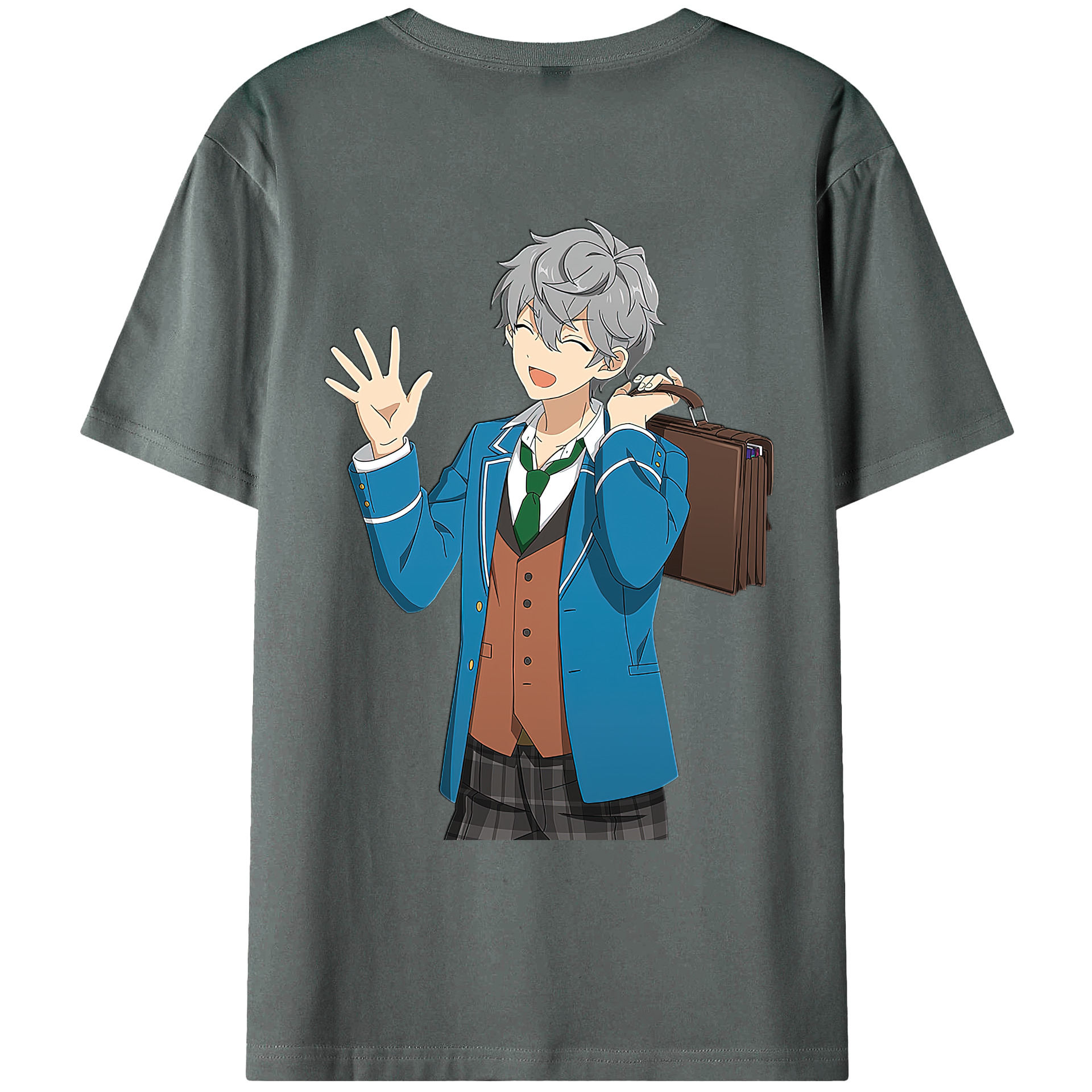 （画像用） あんさんぶるスターズ! Ensemble Stars 綿100％ メンズ半袖Tシャツ（バックプリント） 通気性